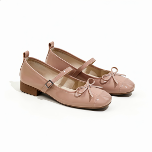 Rose-Pink Mary Jane Flats